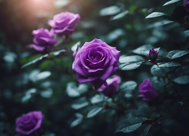 A purple rose garden