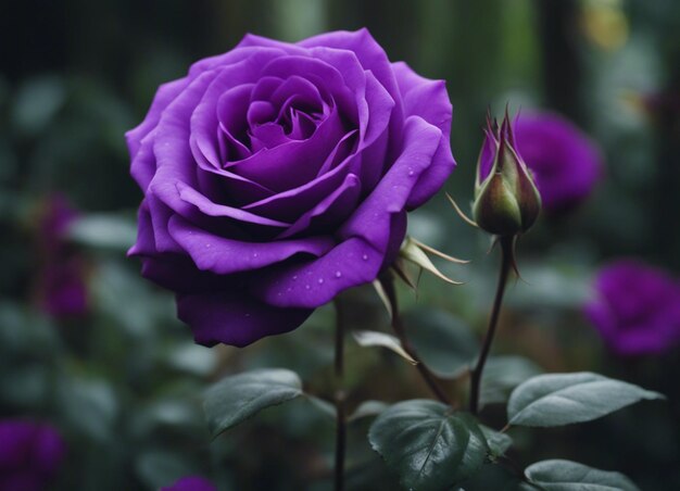 A purple rose garden