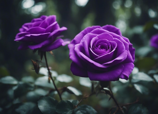 A purple rose garden