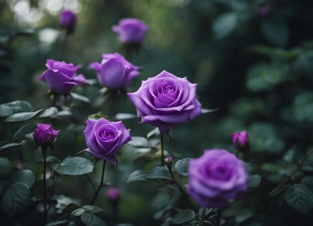 A purple rose garden