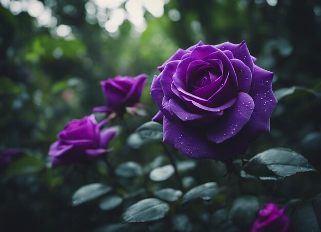 A purple rose garden