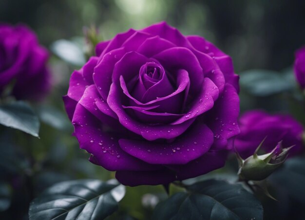 A purple rose garden