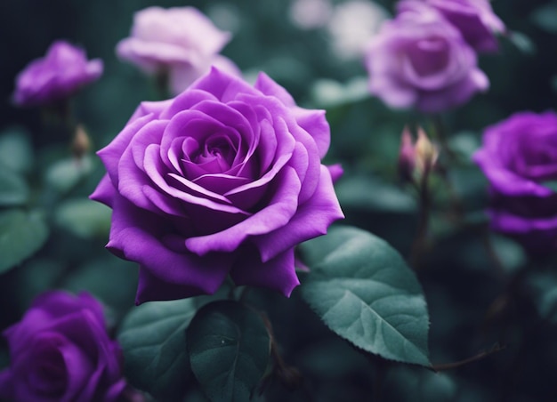 Photo a purple rose garden