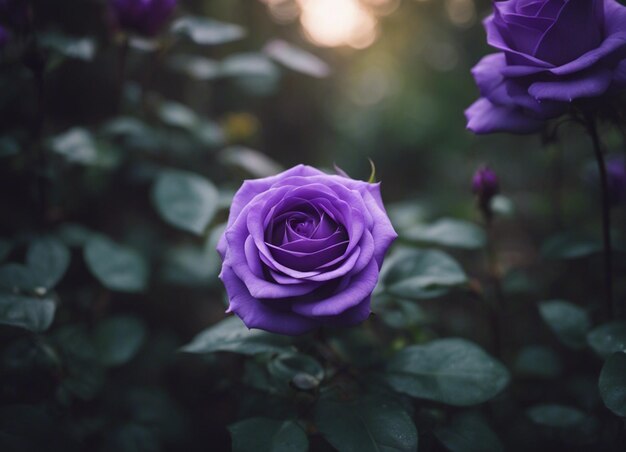 A purple rose garden