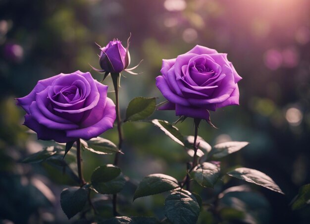 A purple rose garden