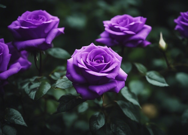 A purple rose garden