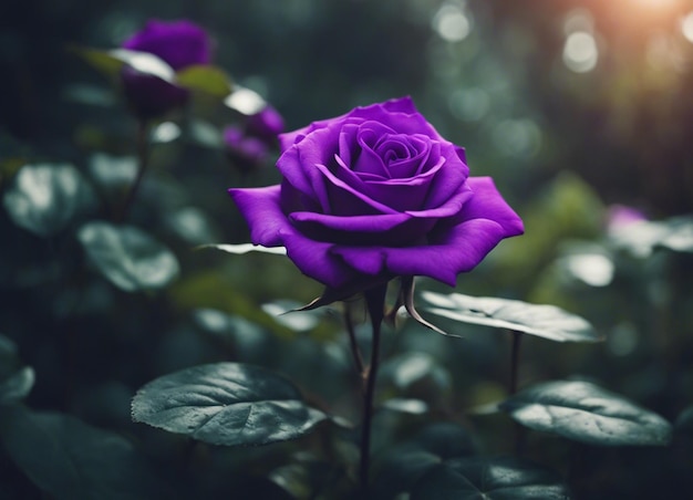 A purple rose garden