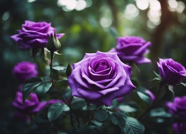 Photo a purple rose garden