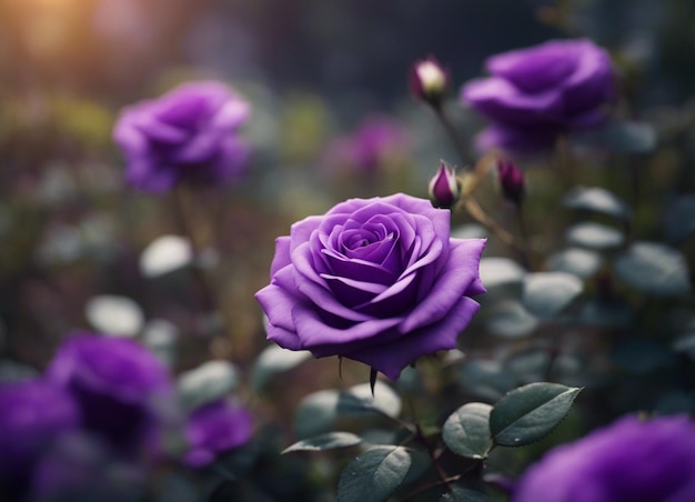 Photo a purple rose garden