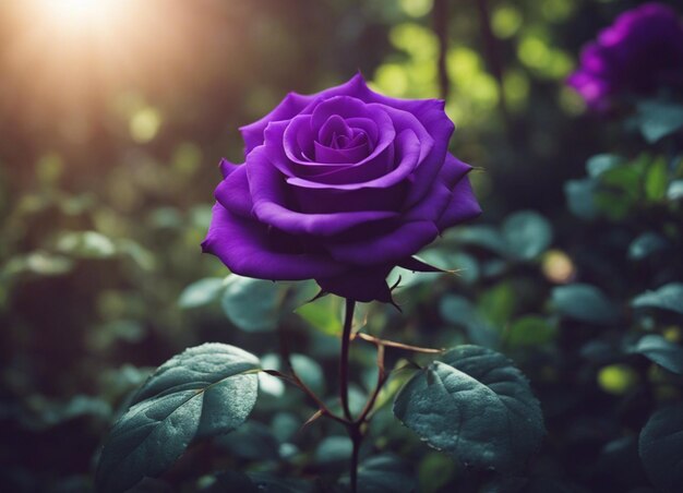 A purple rose garden