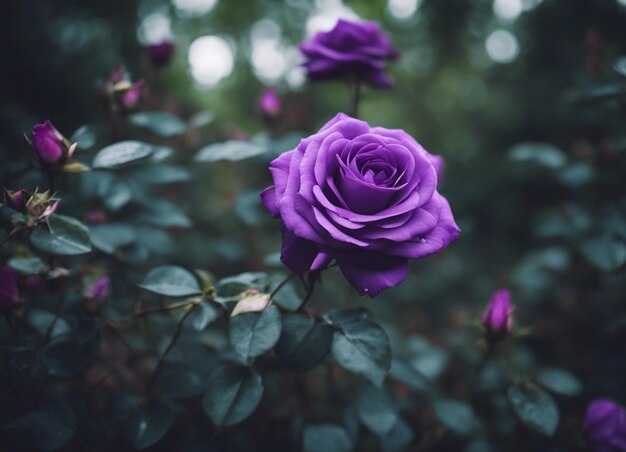 A purple rose garden