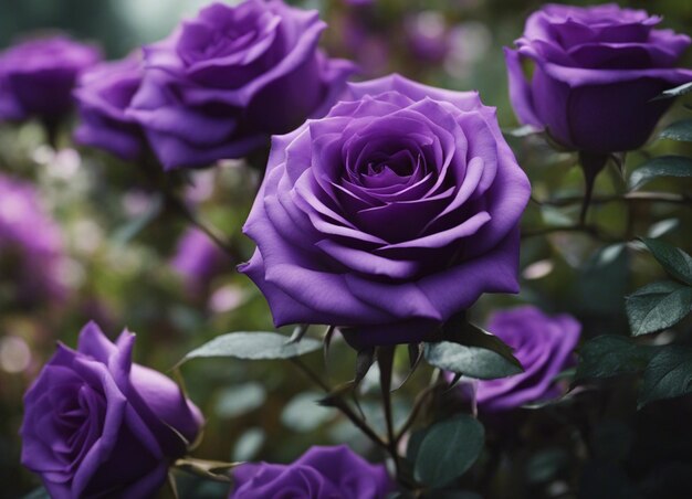 A purple rose garden