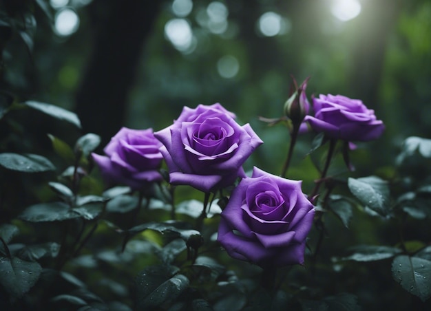 A purple rose garden