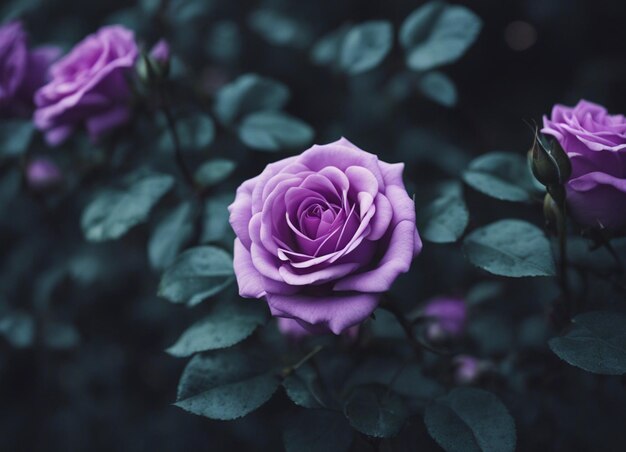 A purple rose garden