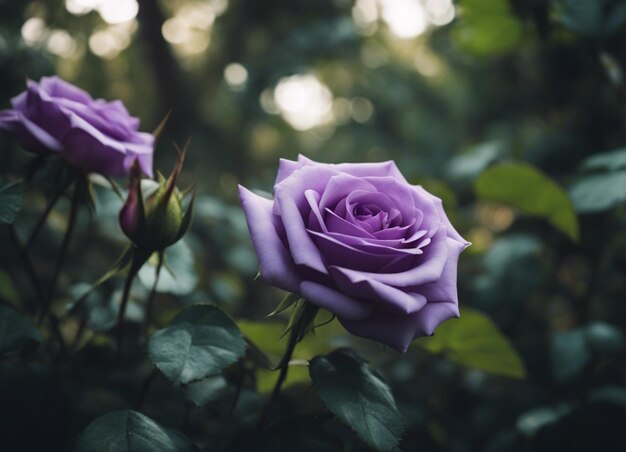 A purple rose garden