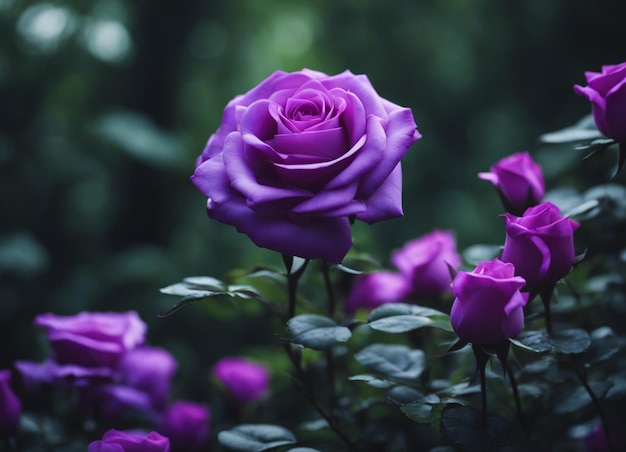 A purple rose garden