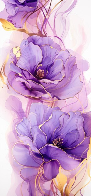 Purple rose pattern alcohol ink artworks transparent watercolor wallpaper background decoration