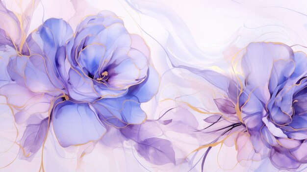 Purple rose pattern alcohol ink artworks transparent watercolor wallpaper background decoration