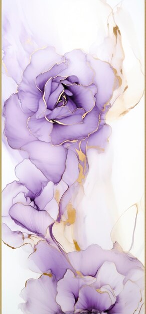 Purple rose pattern alcohol ink artworks transparent watercolor wallpaper background decoration