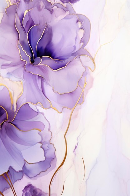 Purple rose pattern alcohol ink artworks transparent watercolor wallpaper background decoration