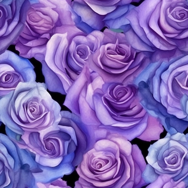 Purple roses on a black background.