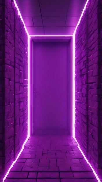 Purple sci fi brick passage 4k uhd 3d illustration