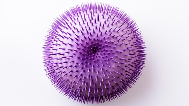 Photo purple sea urchin on white background purple sea urchin paracentrotus lividus ai generative