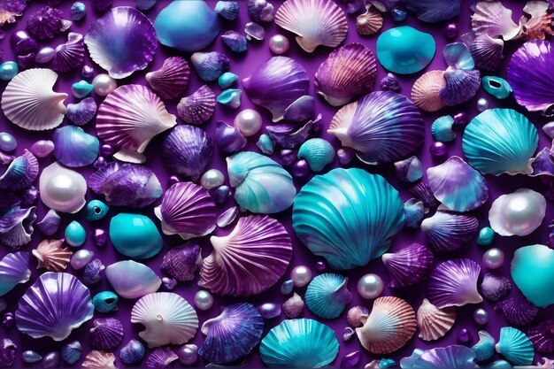 Purple seashells wallpaper purple pearl and seashell background pearl background seashell background ai generative