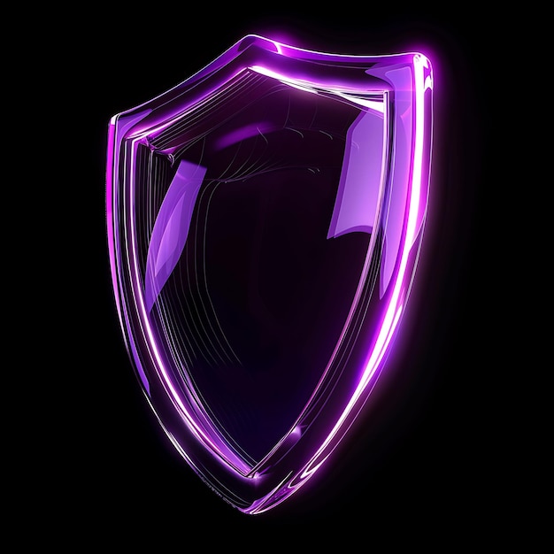 Photo a purple shield with a purple background and a purple oval