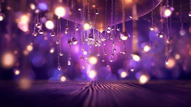 A purple shimmering bokeh creating an enchanting and mystical atmosphere with its vibrant glowing