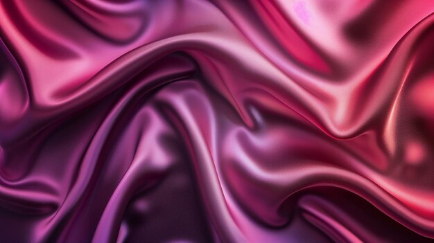 Purple shiny satin wavy fabric background