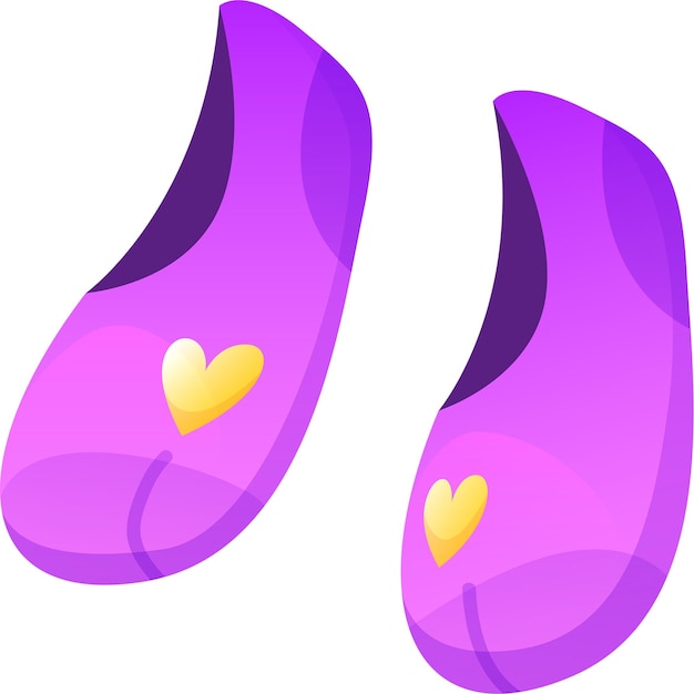 purple shoes with yellow heart design