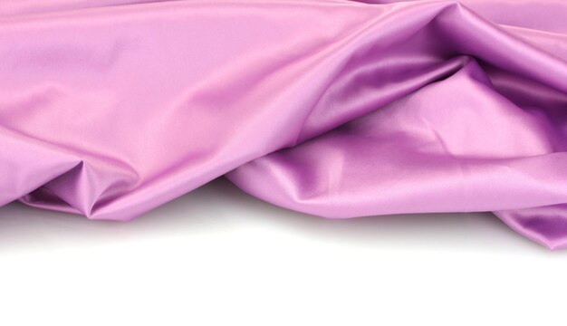 Photo purple silk drape isolated on white