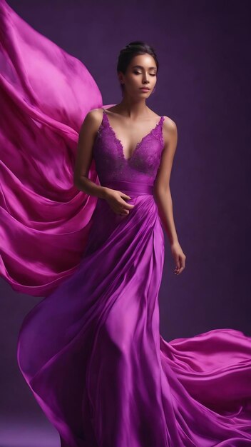 Purple silk in the wind