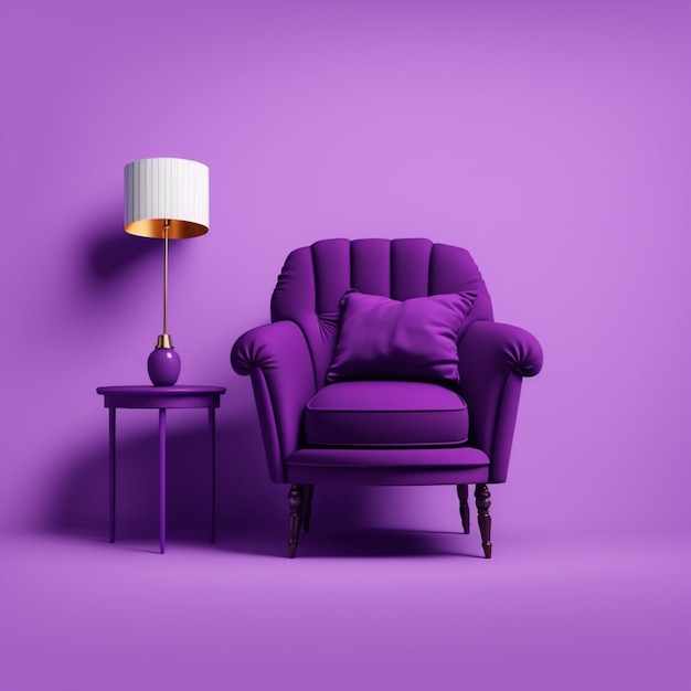 Purple simple room mockup