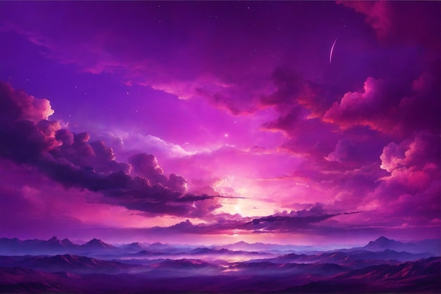 Purple sky background purple night sky background purple sky wallpaper purple sky landscape purple sky ai generative