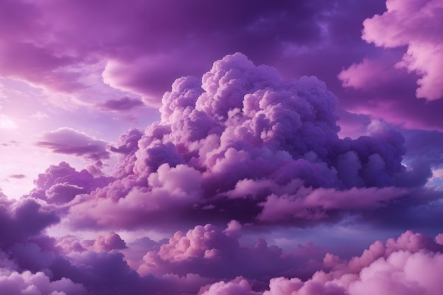 Фиолетовый фон неба и облаков Фиолетовый фон облаков создан ai