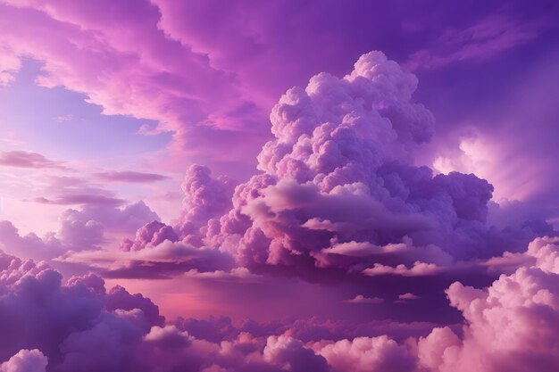 Фиолетовый фон неба и облаков Фиолетовый фон облаков создан ai