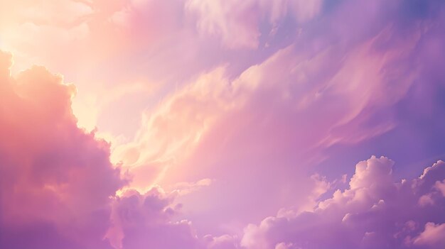 Photo purple sky with clouds sunset evening sky background with copy space for design web generative ai