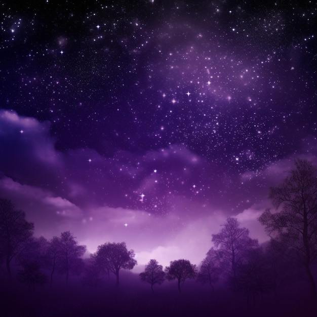 A purple sky with the stars and the word " on it "