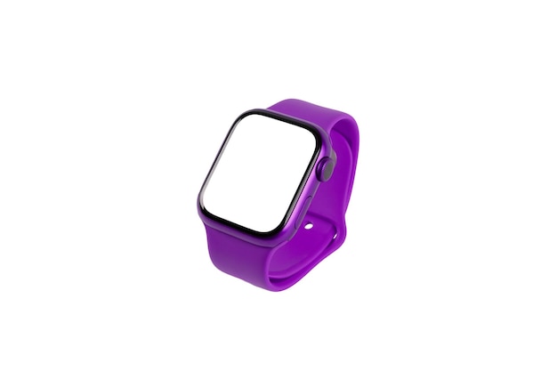 purple smart watch isolated on white background blanc screen mockup