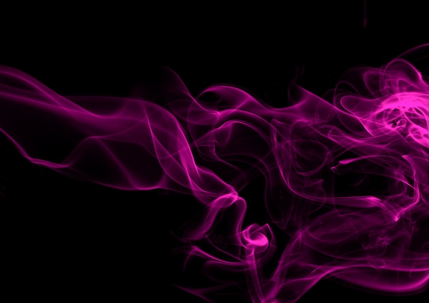 Purple smoke abstract on black background, darkness concept