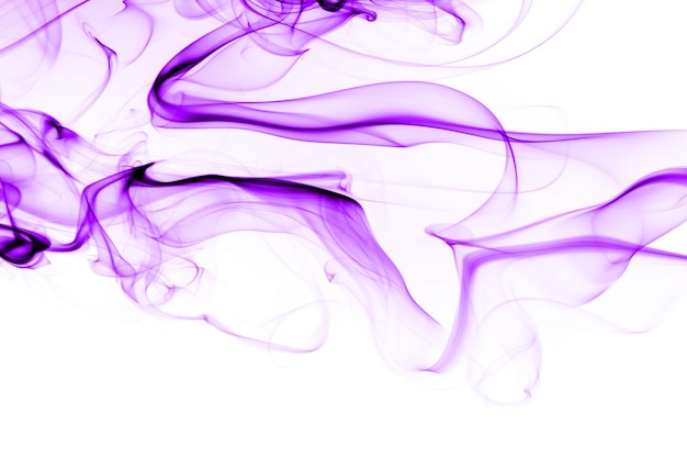 Photo purple smoke abstract on white background