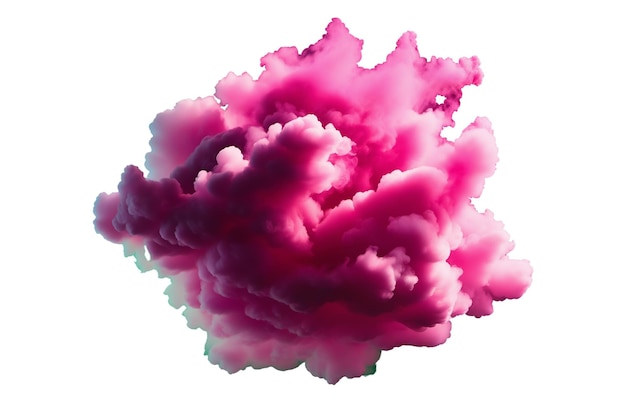 Purple smoke cloud isolated on white Generative AI