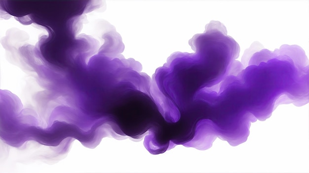 Purple smoke cloud on a white background