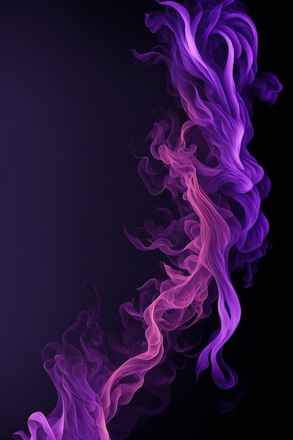 Purple smoke or fire on a black background