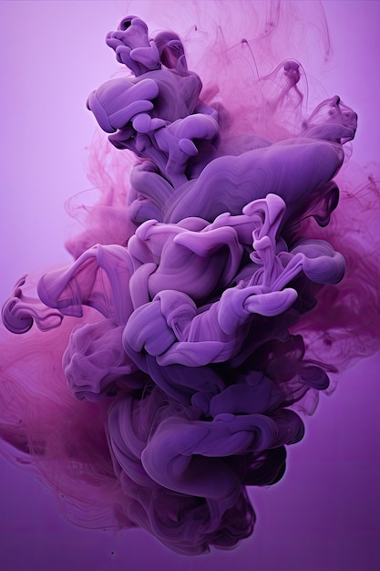 Purple smoke in water