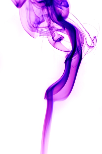 Purple smoke on a white background.