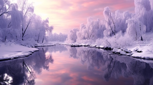 Purple snow beautiful HD scenery background