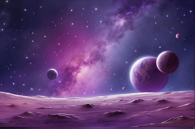 purple space landscape background